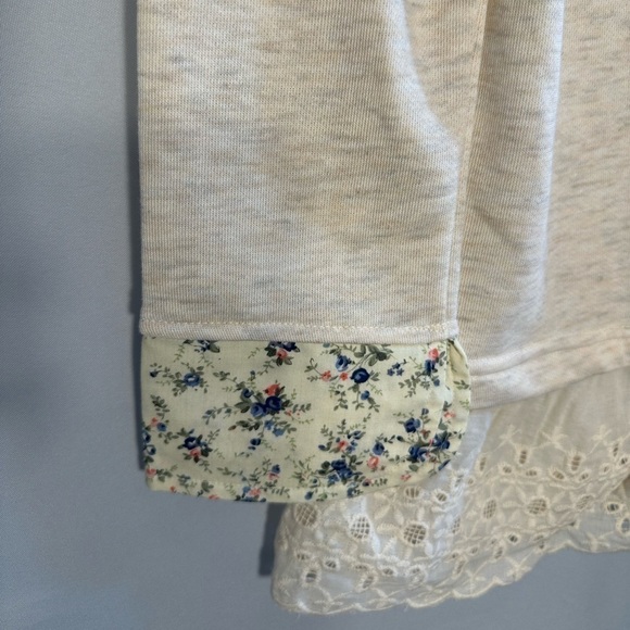 Waypoints The Hue Company Knit Lace Cream Floral Girls Long Sleeve Dress Size M - Picture 9 of 13